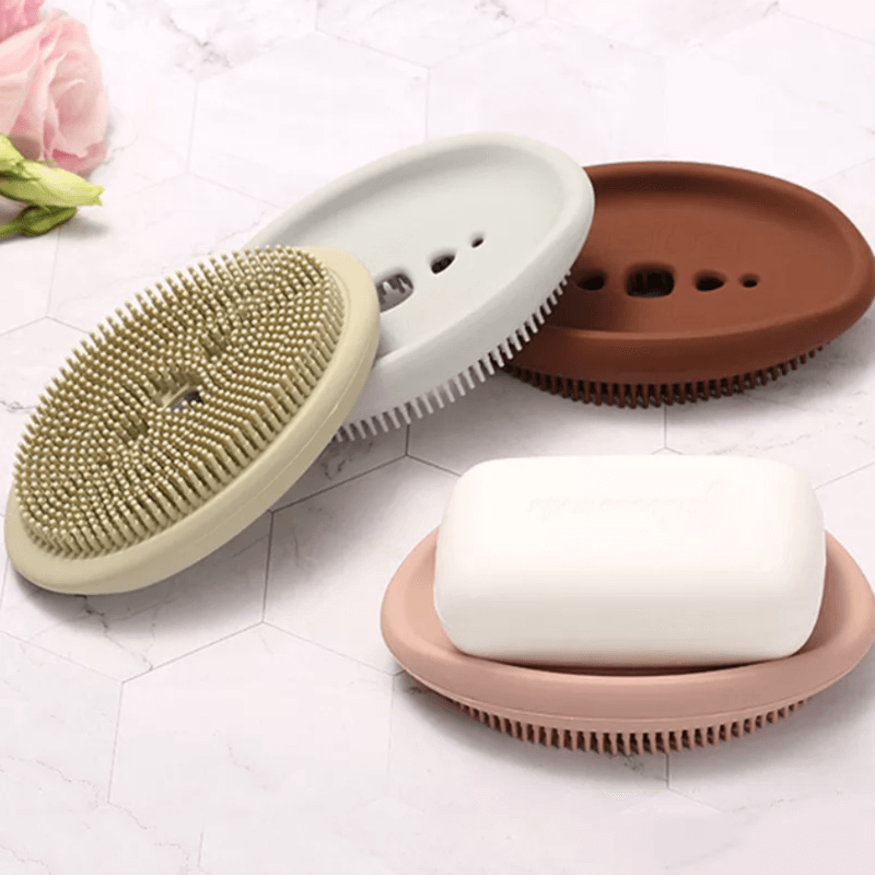 Two-Sided Flexible Silicone Soap Holder and Cleaning Brush Caddy - Image 6