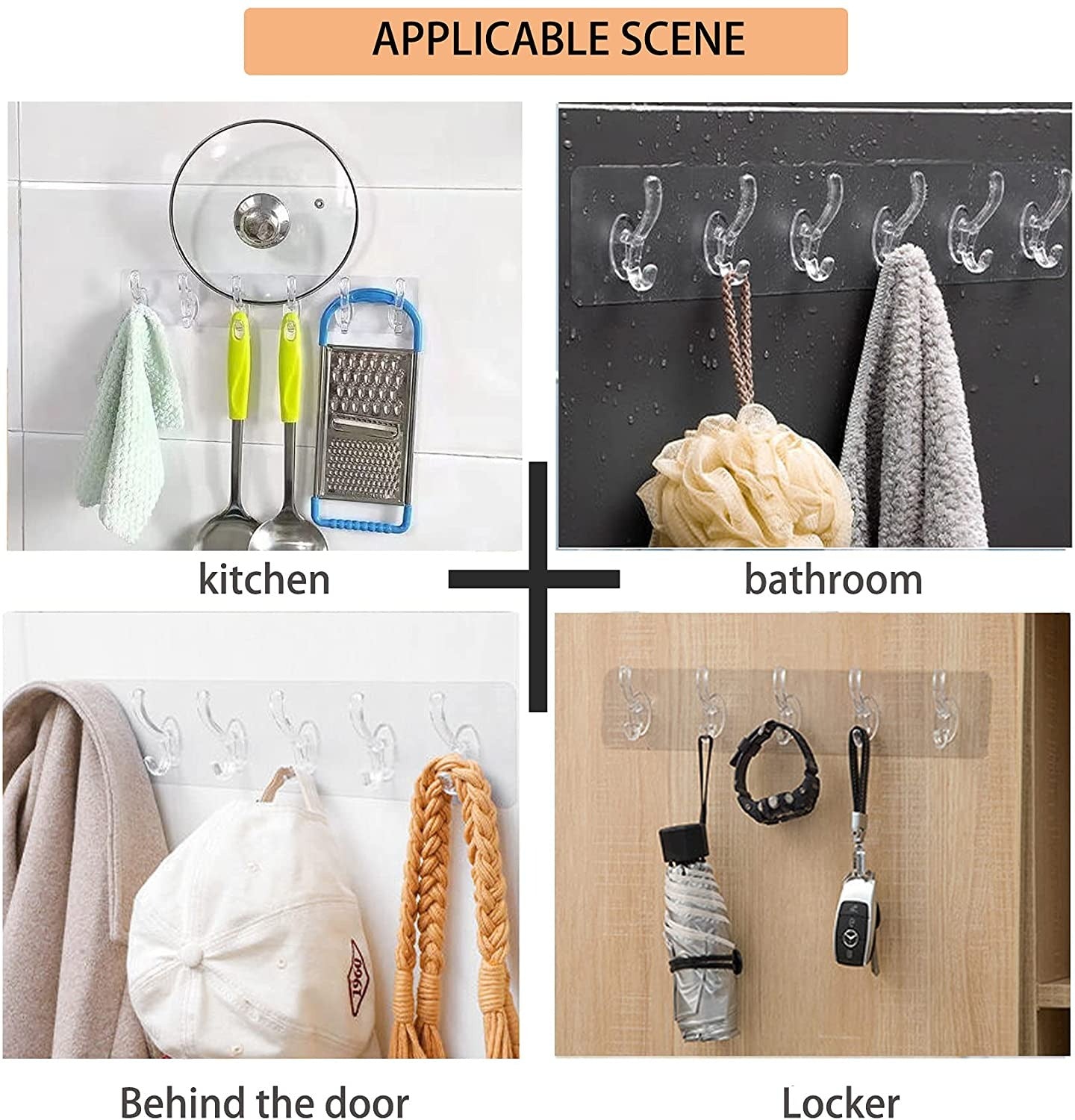 Heavy Duty Transparent Adhesive Hooks - Image 7