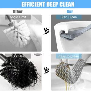 Creative Golf Head Silicone Toilet Brush with Wall-Mounted Holder