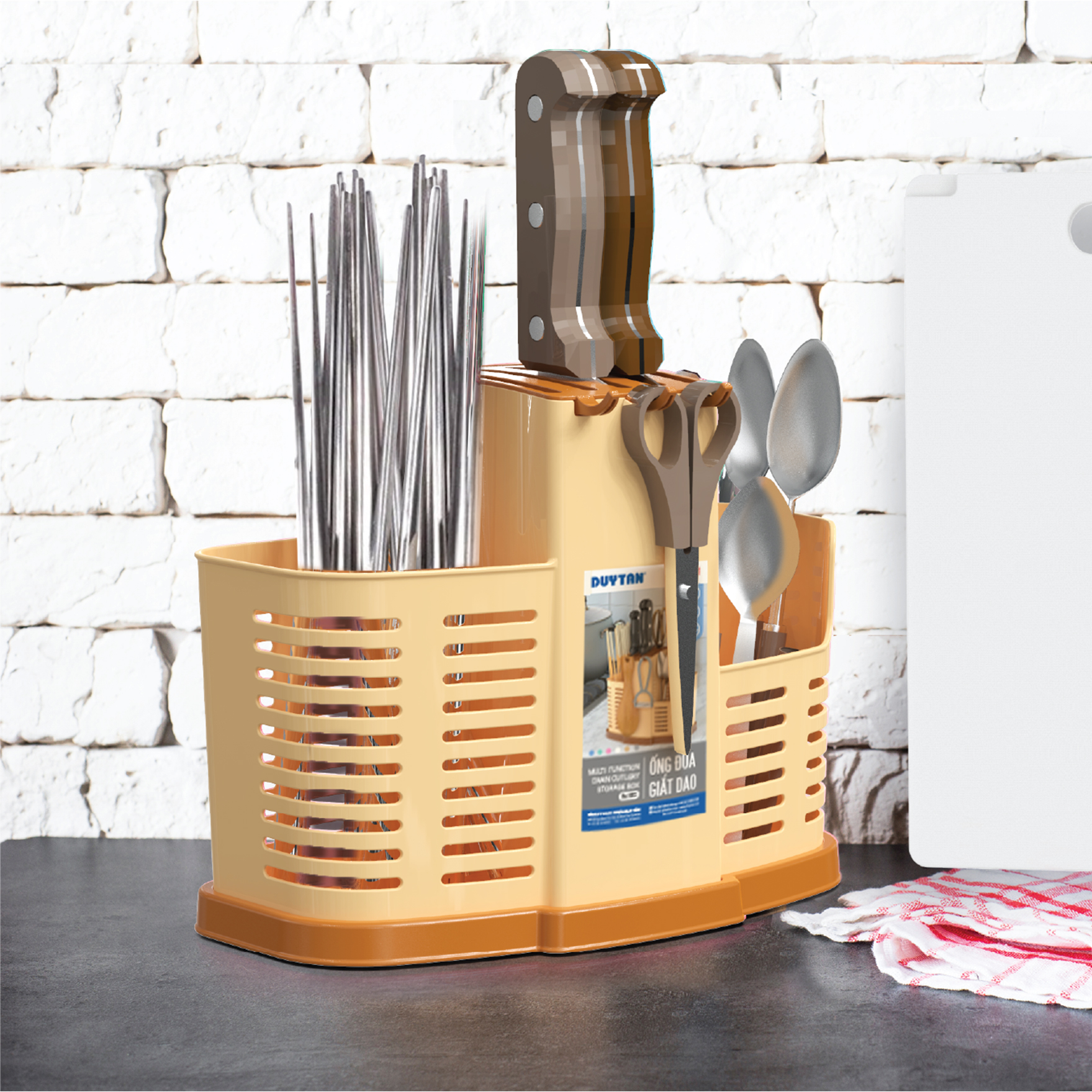 Multi-Function Drain Cutlery & Spoon Holder for Kitchen Organization - Image 2
