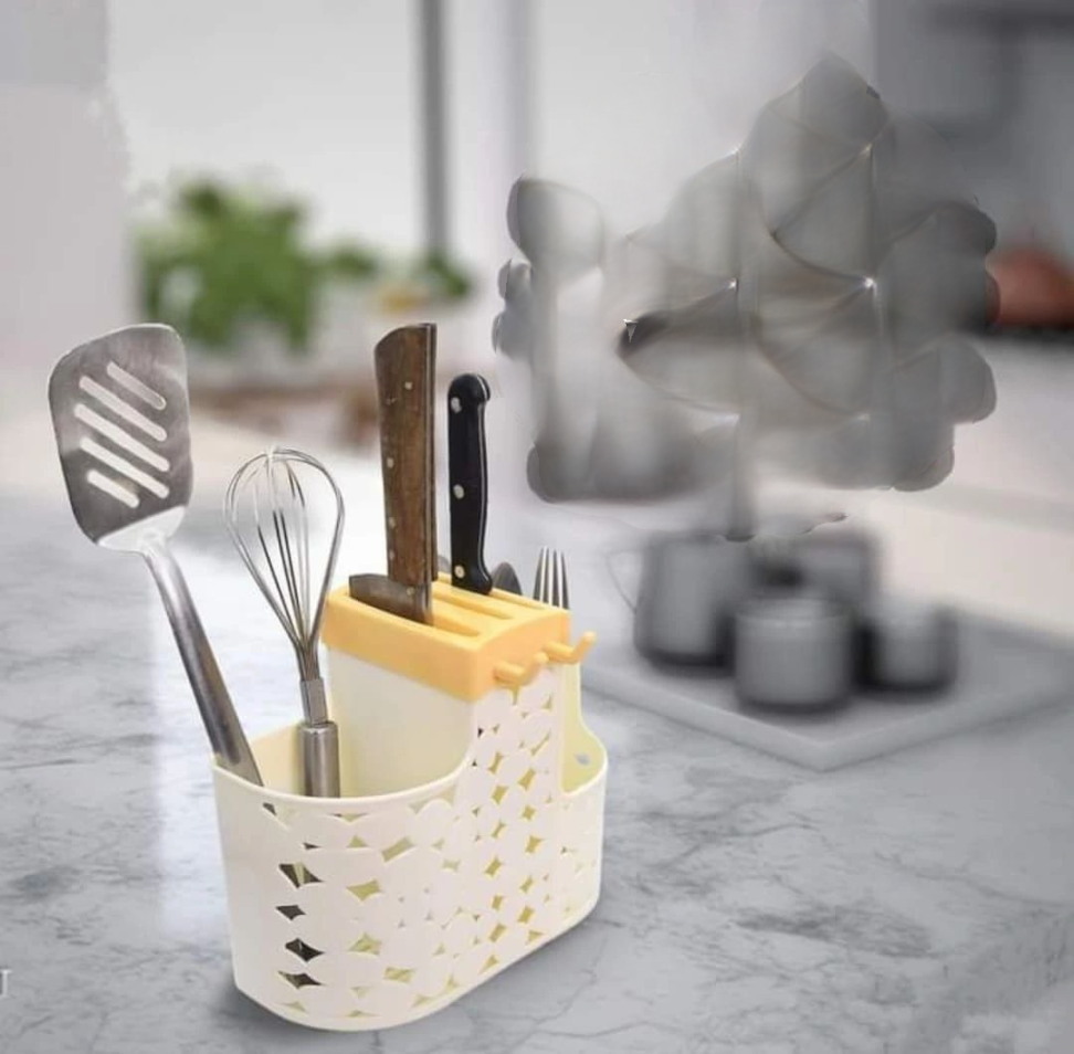 Multi-Function Drain Cutlery & Spoon Holder for Kitchen Organization