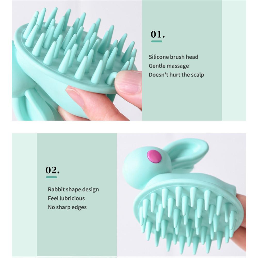 Rabbit Shaped Soft Silicon Hair Massager and Shampoo Washing Brush - Image 4