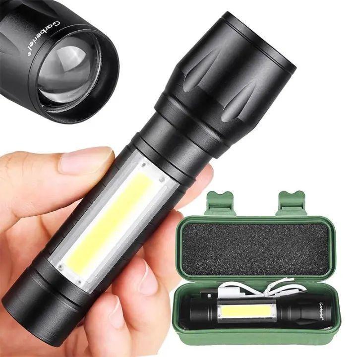 Rechargeable Mini Flashlight Black Metal 5W LED - Image 2