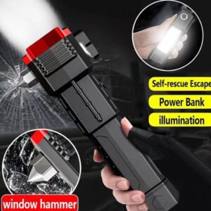 Rechargeable Flashlight with Safety Hammer 17cm ABS