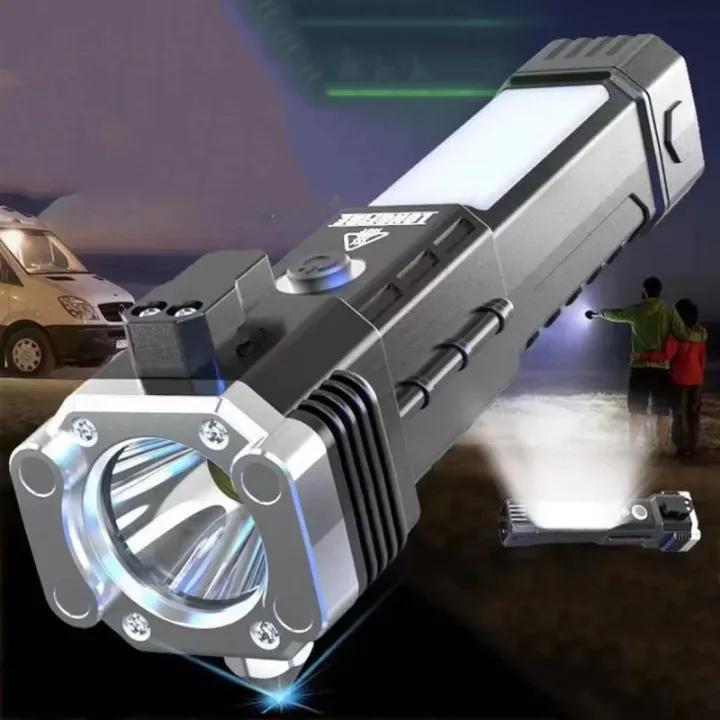 Rechargeable Flashlight with Safety Hammer 17cm ABS - Image 5