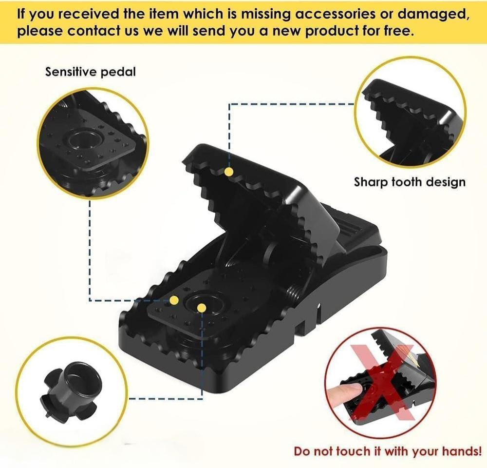 Heavy Duty Mouse Trap Black ABS Plastic 3 Pack - Image 4
