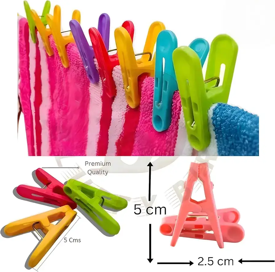 50PCs Cloth Hanging Clips Multicolor - Image 4
