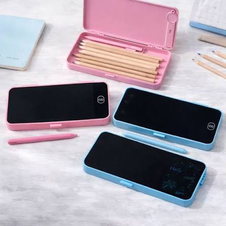 LCD Writing Tablet Pencil Box For Kids | Erasable Writing Board & Stationery Organizer - Image 5