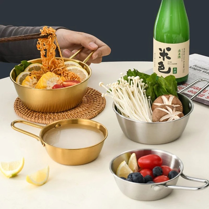 Golden Round Rice Wine Bowl with Handle - Image 4