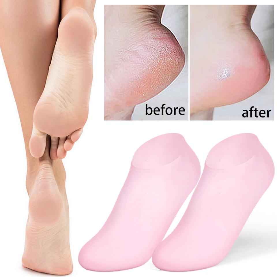Silicone Gel Heel Pad Socks For Pain Relief And Anti Crack - 1 Pair - Image 2