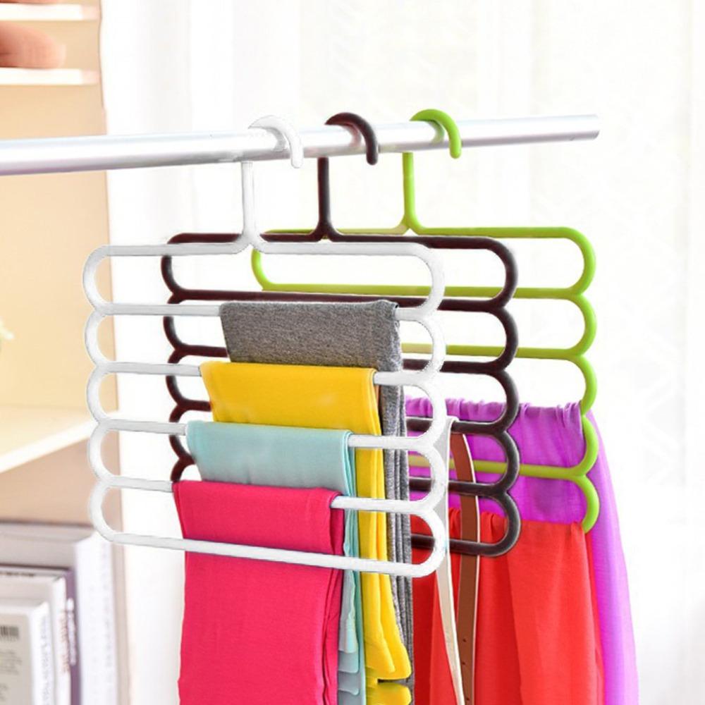 Multi-Purpose Plastic 5 Layers Suspension Pants, Clothes Tie Scarf Towels Storage Organizer - Image 4