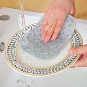 4Pcs Double-Side Dishwashing Sponge & Scrubbing Cloths