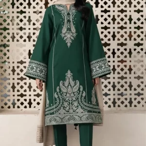 Green Embroidered 3-Piece Unstitched Eid Suit for Bridesmaids
