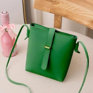 Green PU Leather Shoulder Bag for Women