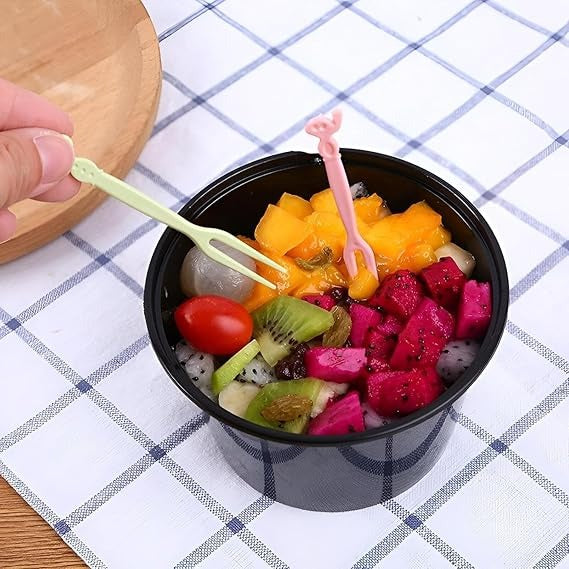 Plastic Cartoon Fruit Forks Set - Image 3