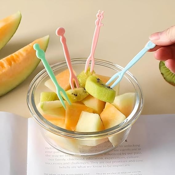 Plastic Cartoon Fruit Forks Set - Image 2