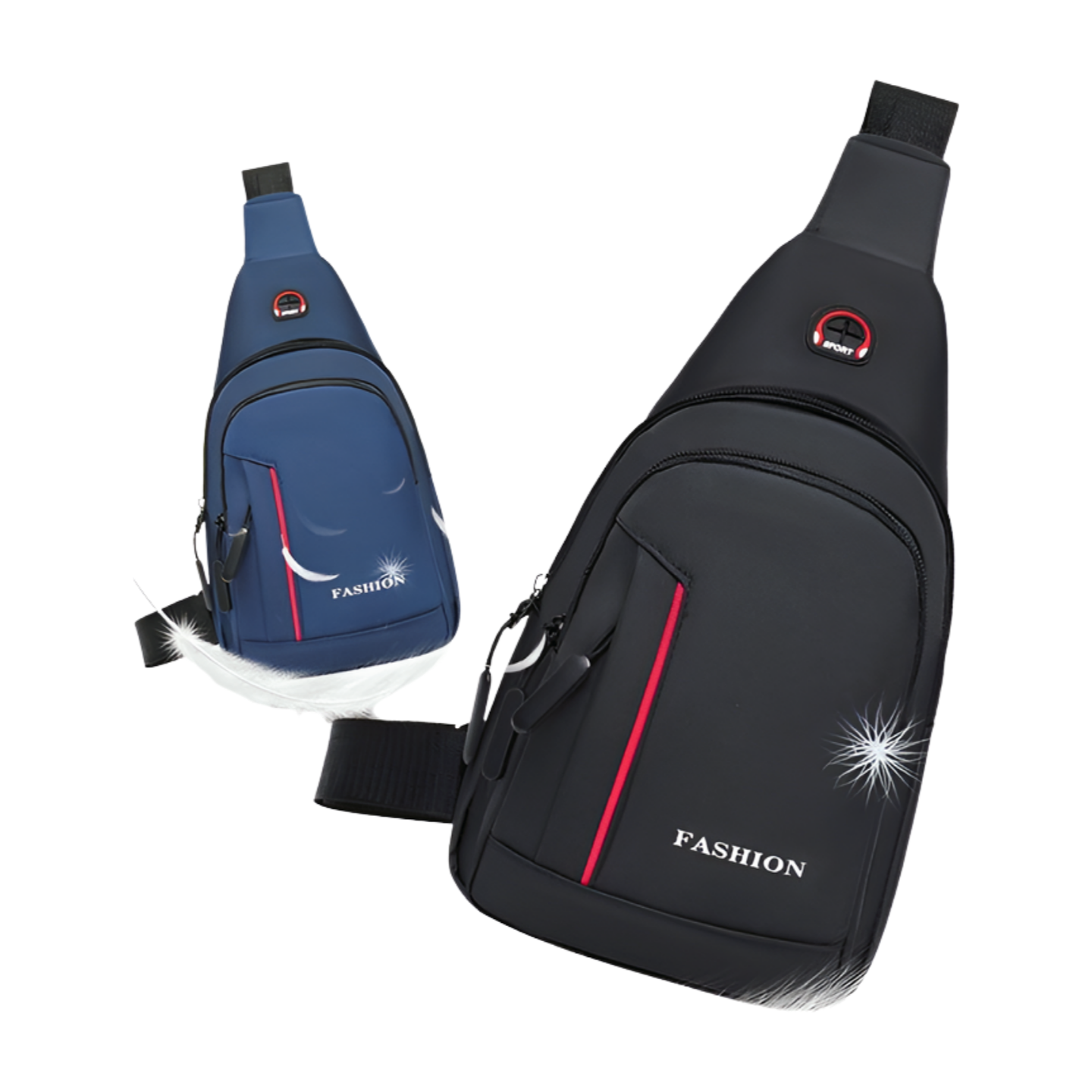 Water-Resistant Nylon Side Bag for Men - Compact Crossbody Chest Pack with Phone Pocket - Image 4