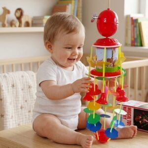 Rotating Musical Baby Crib Mobile & Hanging Rattle Toy