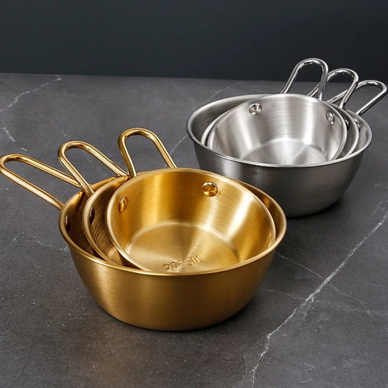 Golden Round Rice Wine Bowl with Handle - Image 5