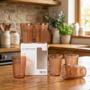 6PCs Plastic Glint Glass Drinkware Set