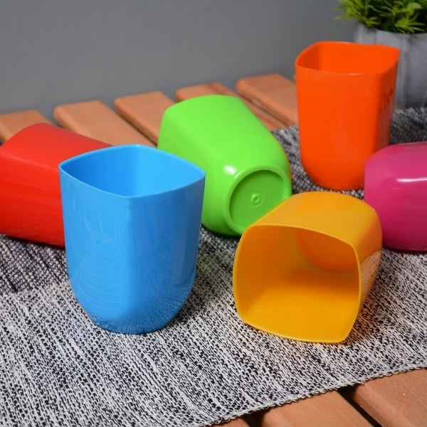 6PCs Plastic Square Water Glass Set - Image 3