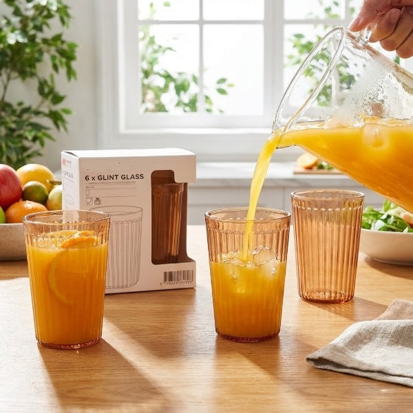 6PCs Plastic Glint Glass Drinkware Set - Image 2