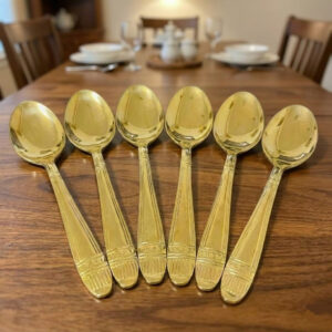 6PCs Stainless Steel Golden Spoon Set
