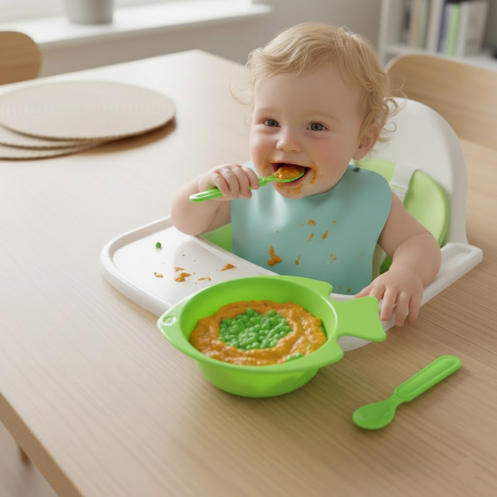 3PCS Fish Shape Plastic Bowl Set with Spoon & Fork - Image 2