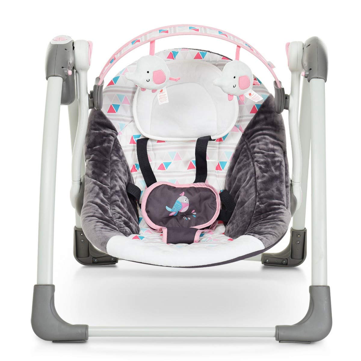 Mastela Deluxe Portable Swing Grey & Pink - Image 2