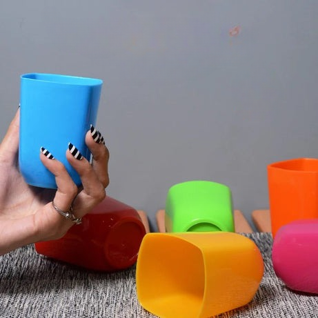 6PCs Plastic Square Water Glass Set - Image 2