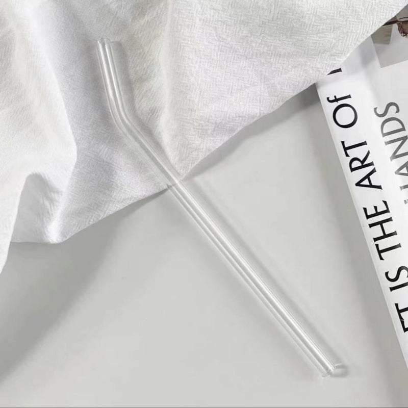6PC Reusable Glass Straw Set with Cleaning Brush - Image 3