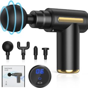 5-in-1 Multifunctional Electric Deep Tissue Massage Gun with 6 Speeds and 4 Heads