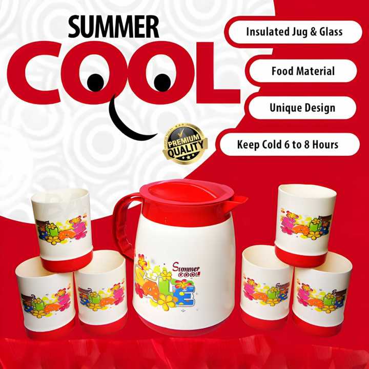 7pcs Insulated Water Jug and Glass Set