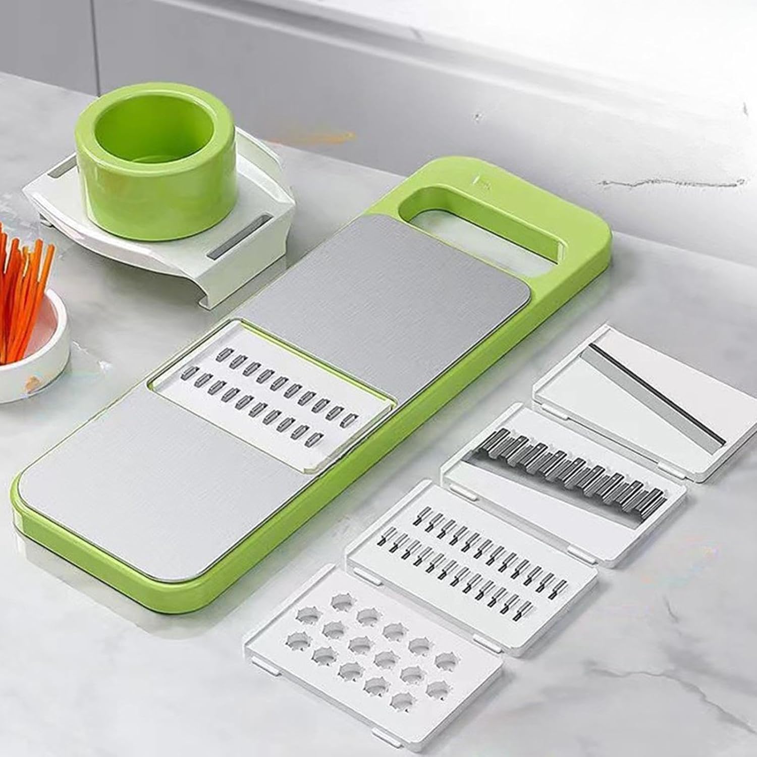 Vegetable Slicer Cutter Grater Chopper Mandoline Shredder 5-in-1 Tool Set - Image 6