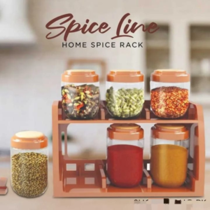 Spice Rack With 6 Airtight Jars