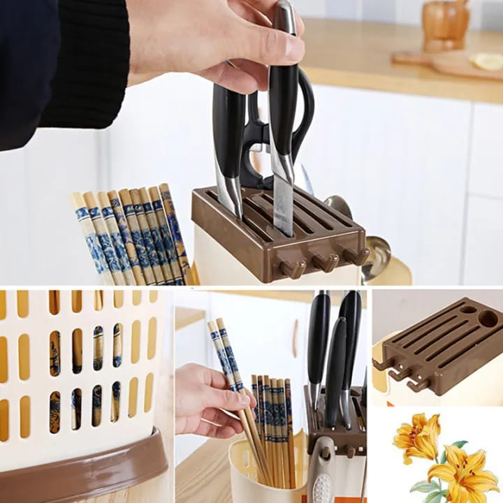 Multi-Function Drain Cutlery & Spoon Holder for Kitchen Organization - Image 4