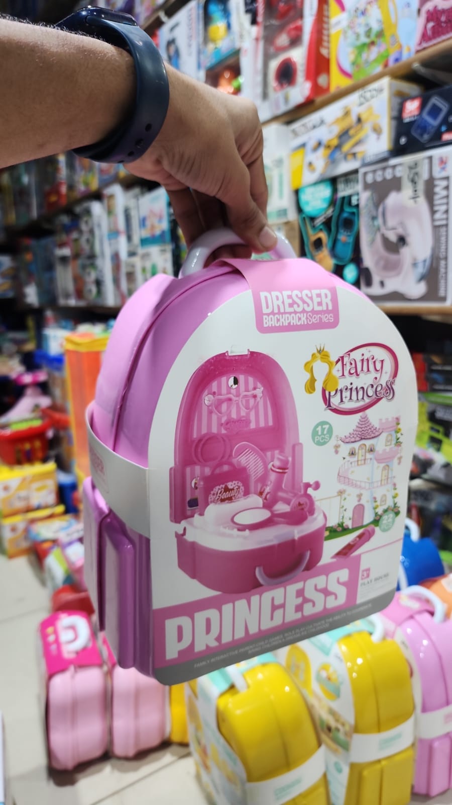Princess Dresser Backpack Pretend Play Makeup Toy Set - Image 4