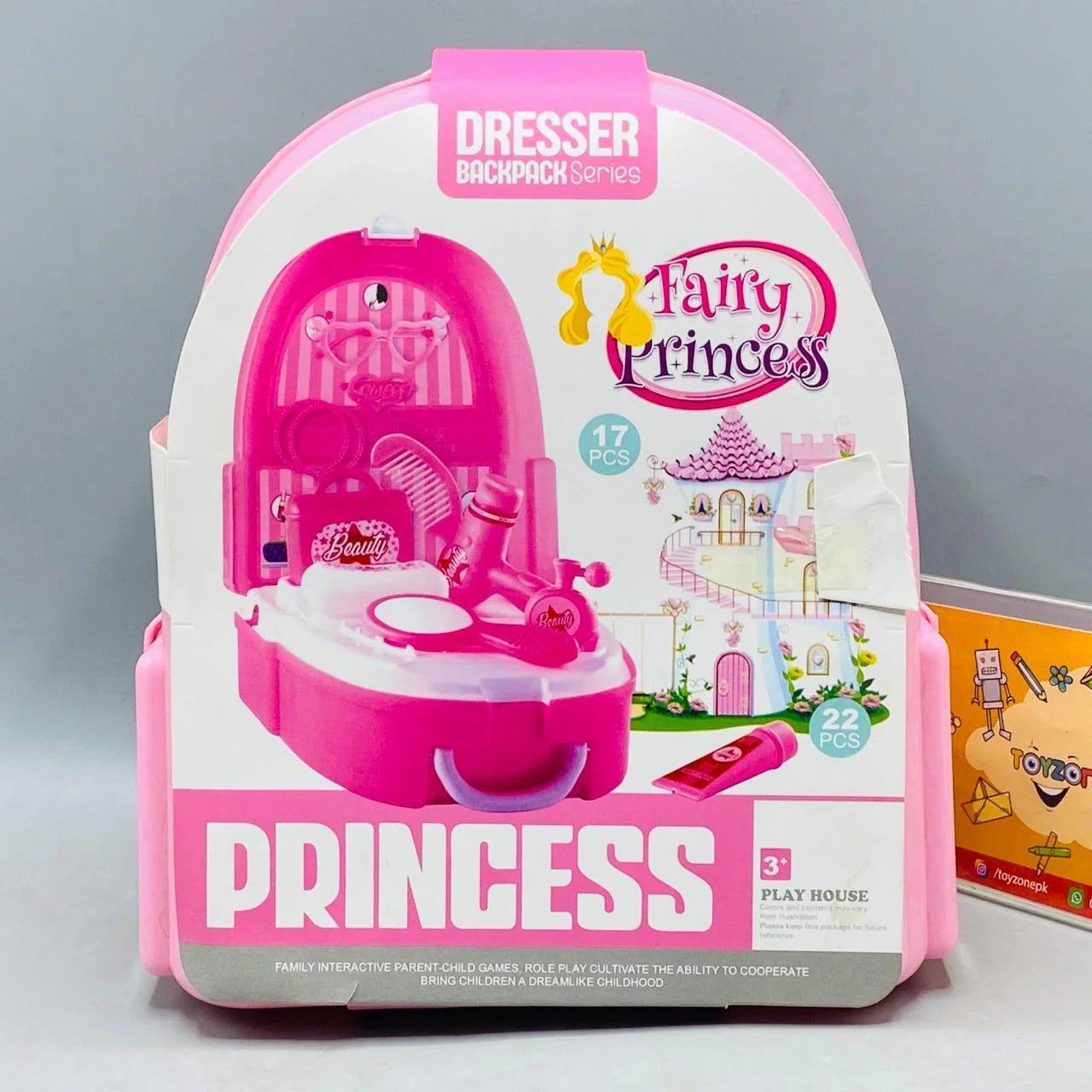 Princess Dresser Backpack Pretend Play Makeup Toy Set