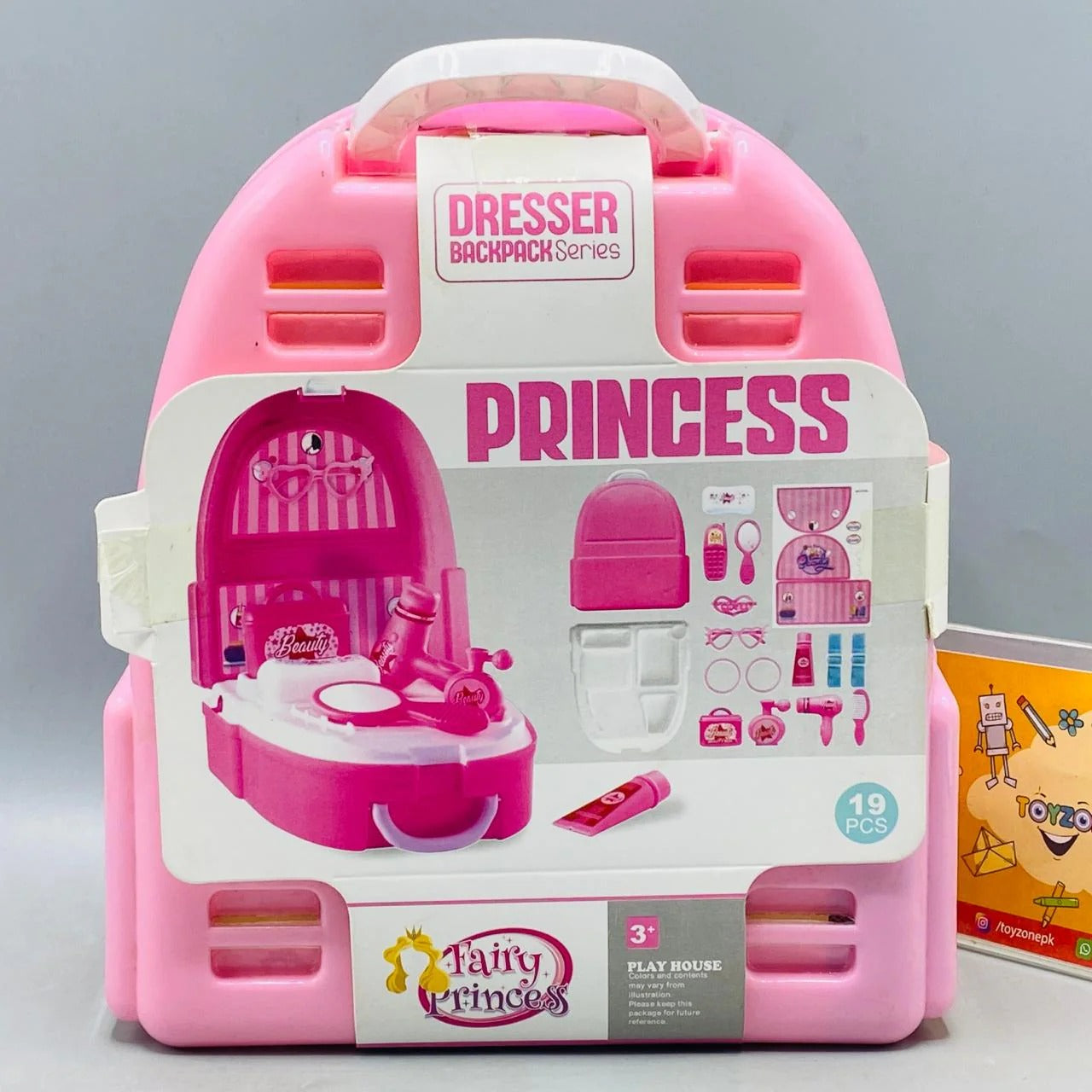 Princess Dresser Backpack Pretend Play Makeup Toy Set - Image 3