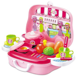 21 Pcs Cooking Chef Kitchen Suitcase Play Set with Light and Sound
