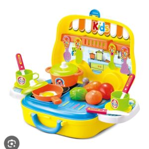 Kids Portable Kitchen Playset – Pretend Cooking Toy with Utensils & Carry Case