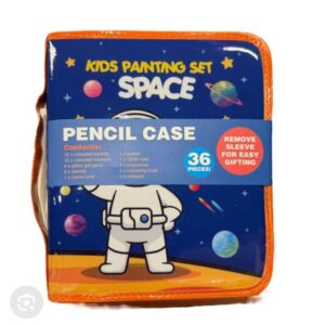 Kids Space-Themed Painting & Pencil Case Set – 36-Piece Creative Art Kit