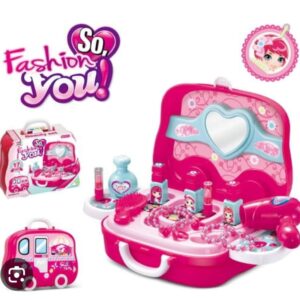 Makeup Vanity Playset – 17-Piece Portable Pretend Makeup Kit for Kids