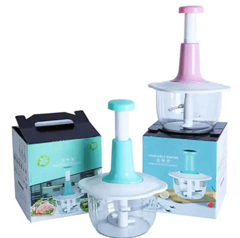 Manual Press Food Chopper & Vegetable Slicer - Image 7