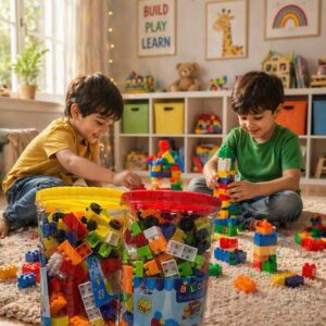 Kids Building Blocks Set - 170 Pieces Educational Construction Toy
