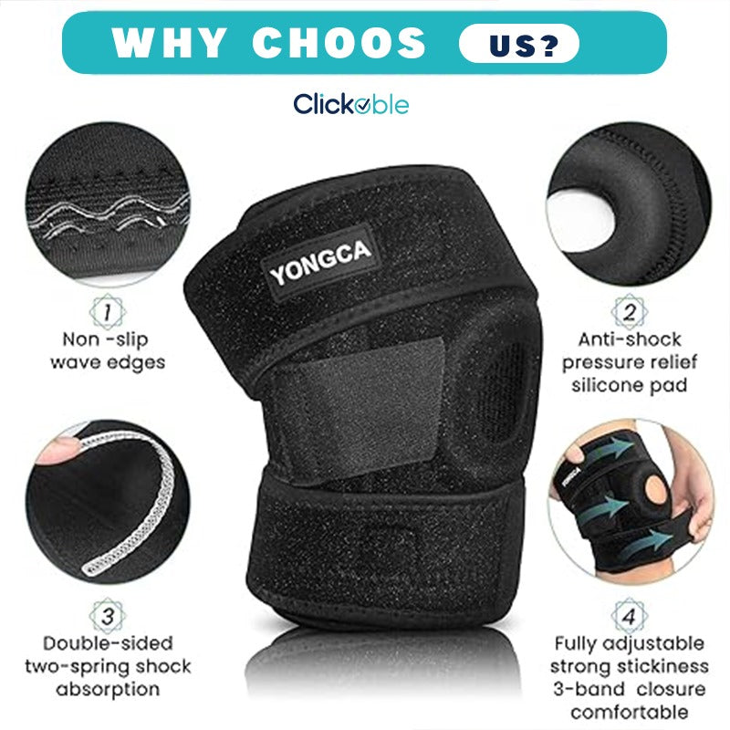 Adjustable Knee Cap Support Brace with Patella Gel Pads and Side Springs - Image 2