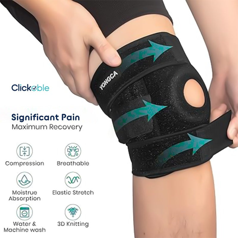 Adjustable Knee Cap Support Brace with Patella Gel Pads and Side Springs