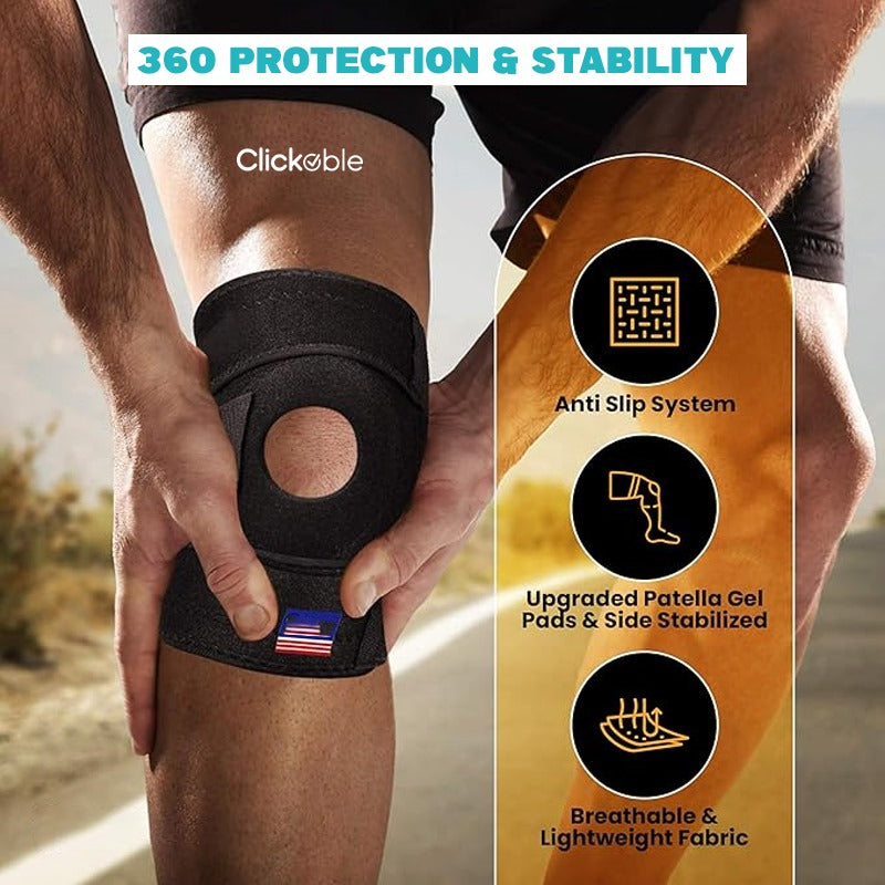 Adjustable Knee Cap Support Brace with Patella Gel Pads and Side Springs - Image 4