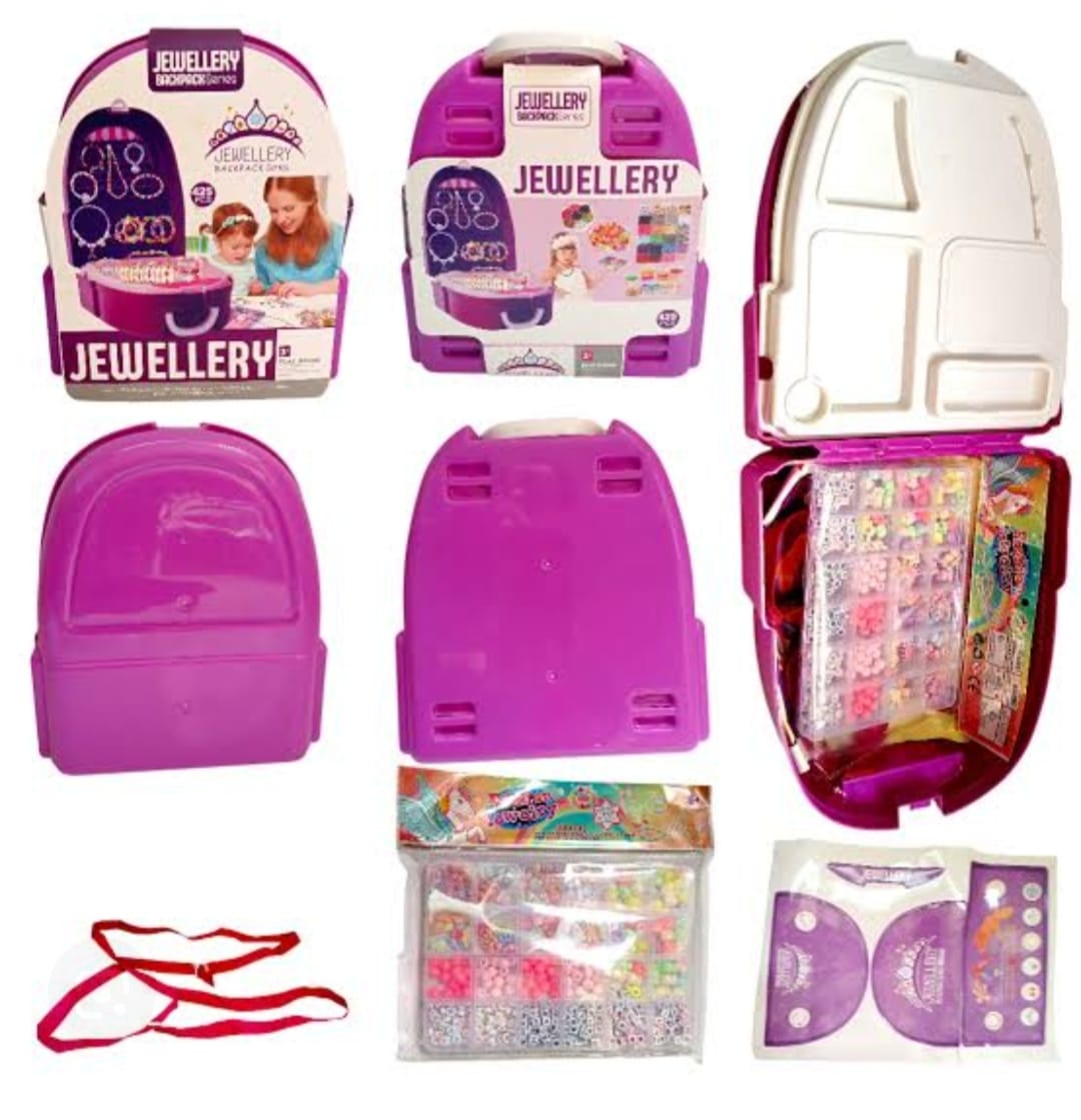 Kids Jewellery Making Kit – DIY Bead Bracelet & Necklace Craft Set - Image 2