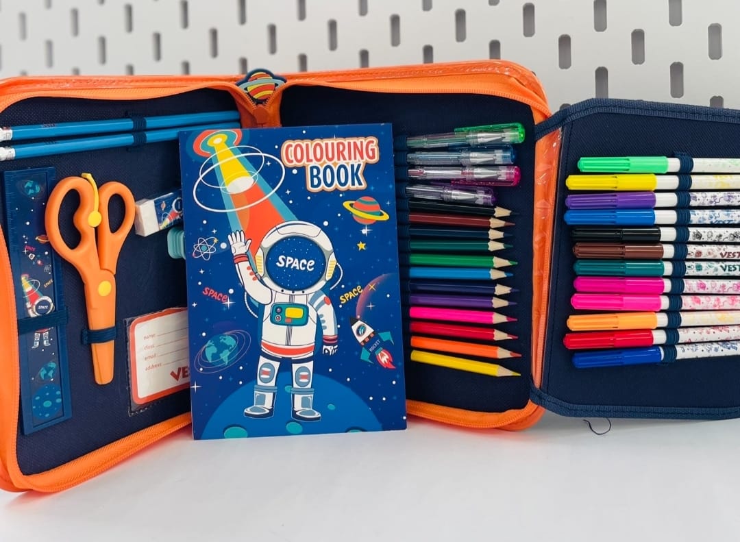 Kids Space-Themed Painting & Pencil Case Set – 36-Piece Creative Art Kit - Image 2